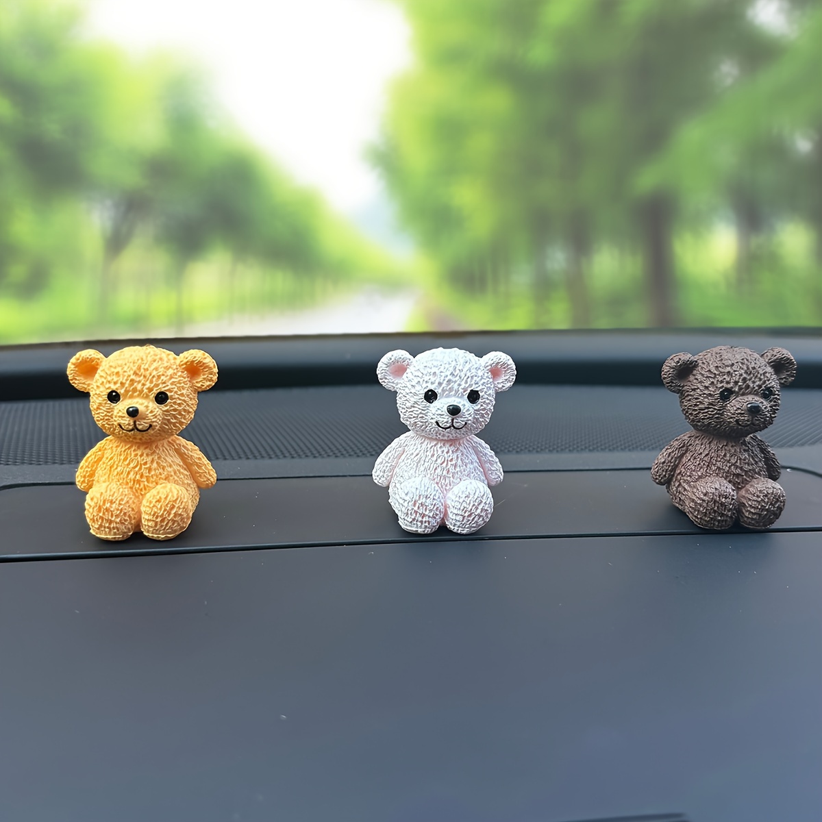 

Cute Brown Bear Figurines - Resin Imitation Plush Decor Set (1pc-3pcs) For Various Room Types - Perfect For Bookshelves & Desktop Accents