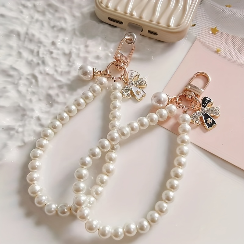 Ciondolo Per Cellulare Con Perle A Farfalla – Laccetto Antismarrimento Per Cellulare, Bracciale Tracolla Per Donne E Ragazze, 5 Stili - 5