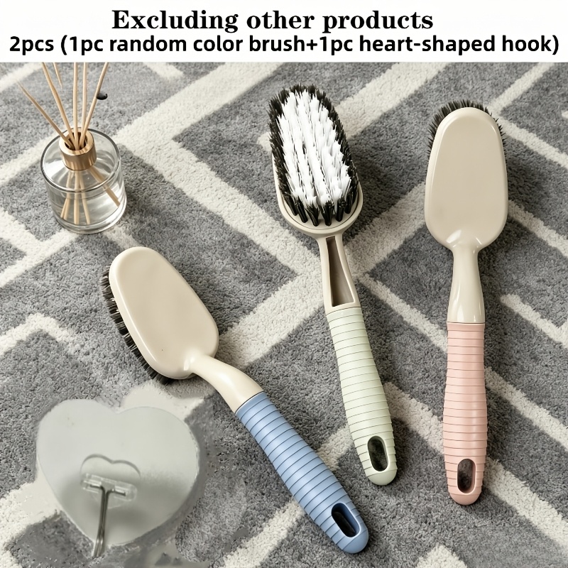 TEMU Lot de 2 pièces : 1 brosse de couleur aléatoire + 1 crochet de cœur. Outil de nettoyage pour propriétaires, idéal pour de bain, douches,