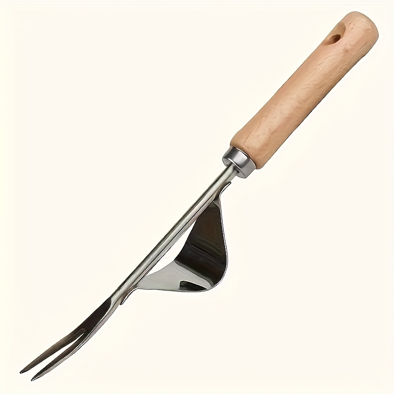 1pc Of Multi-functional Ergonomic Stainless Steel Weeder: Easily Removes Weeds And Dandelions, Durable And Rust-proof, Comfortable Grip, Wooden Handle Weeding Tool