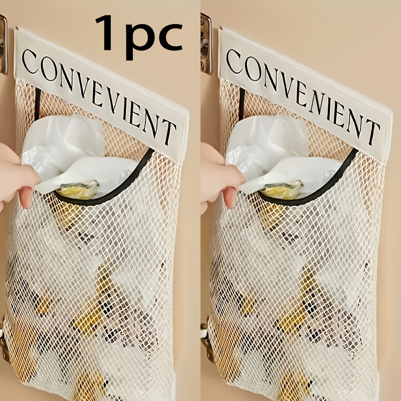 Practical Mesh Storage Bag For The Kitchen, Spacious Wall-mounted Organizer, Reusable Net Pouch For Door Back Organization, Breathable And Easy Design For Tool Storage