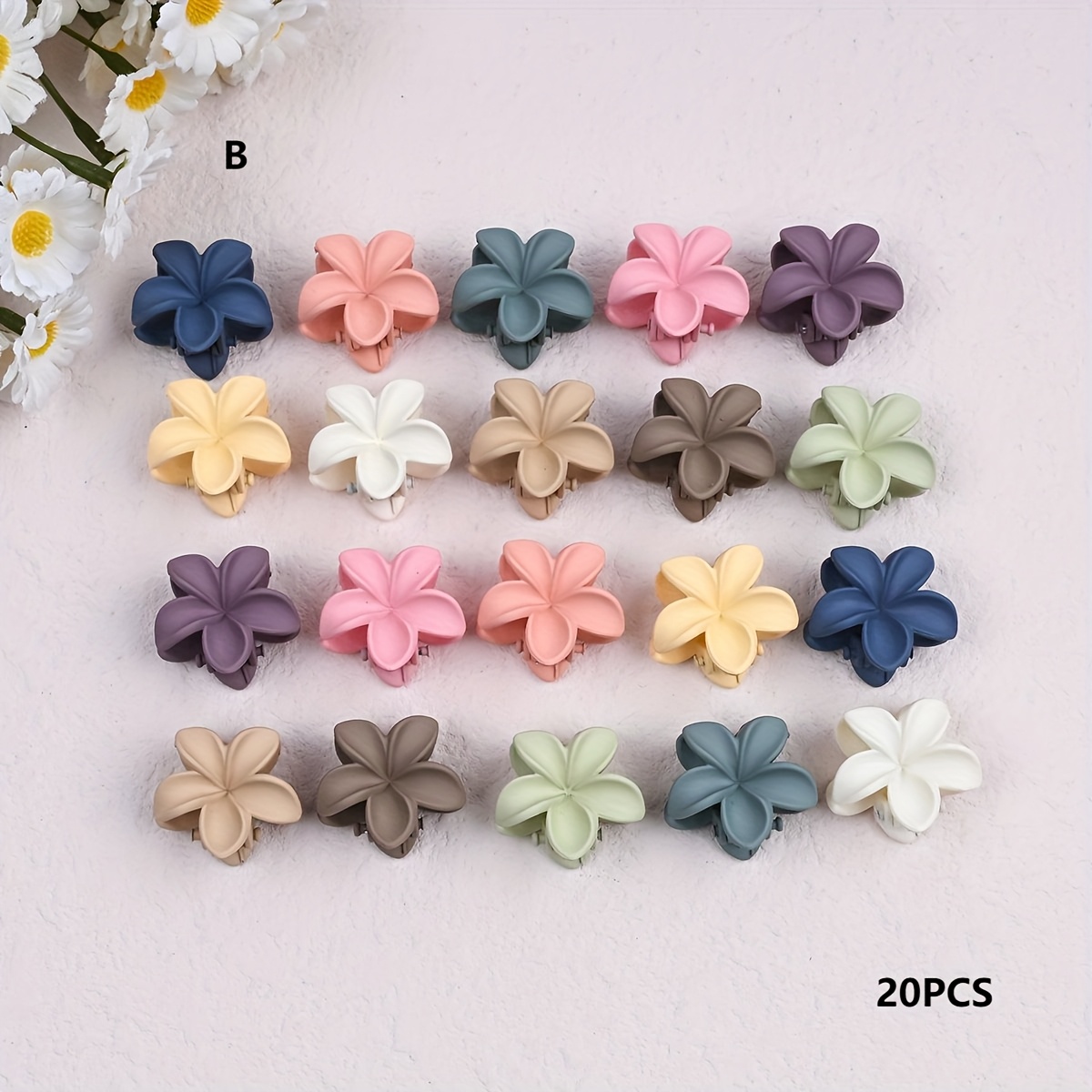 10 Kleine Blumen-Haarklammern Set – Mini-Haarspangen Für Damen & Mädchen, Bunte Farben, 6-Zacken