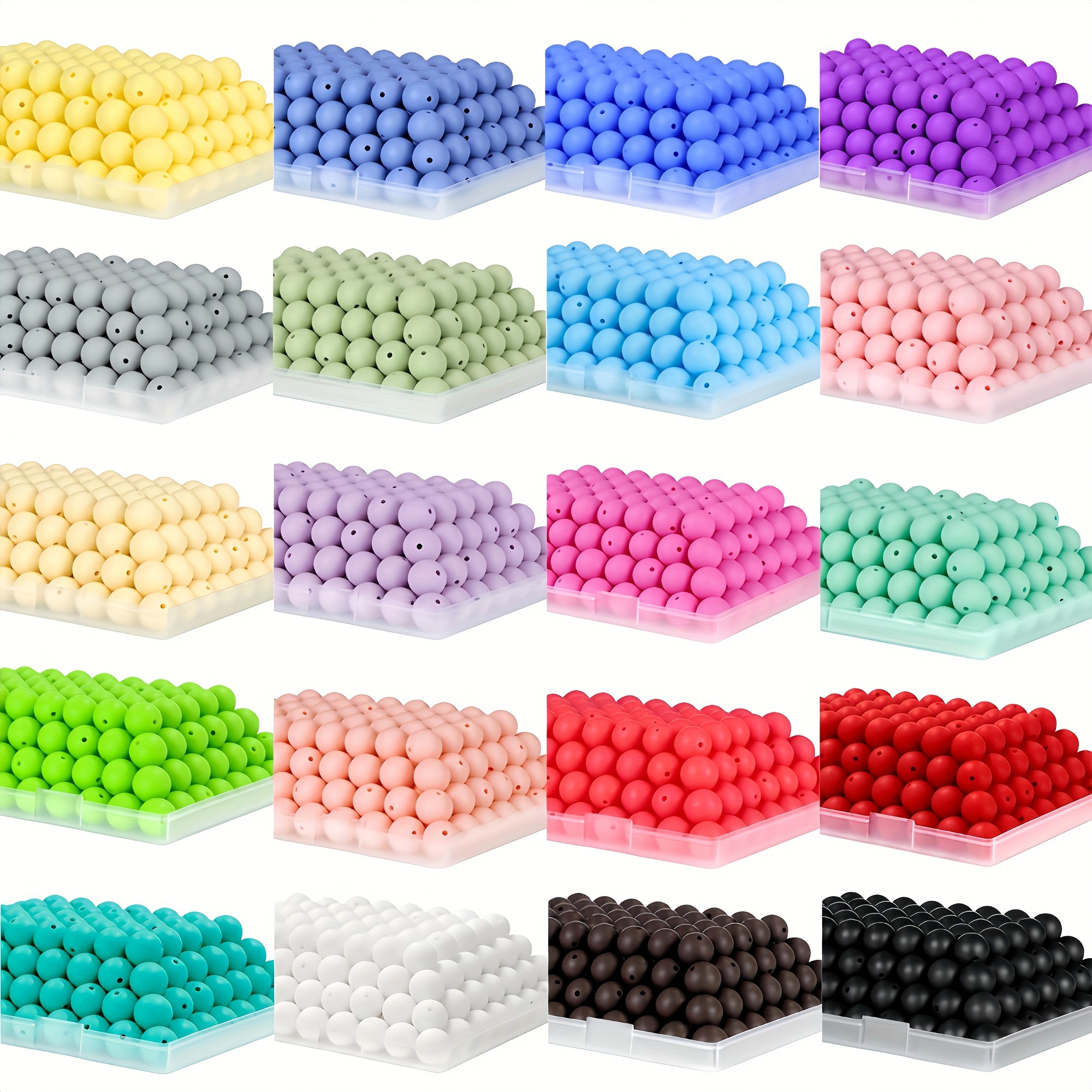105pcs multicolor silicone beads kit 9 12 15mm for jewelry making professional craft supplies with bracelet necklace keychain pen charms id lanyard materials   decor gifts monochrome additions unisex craft supplies