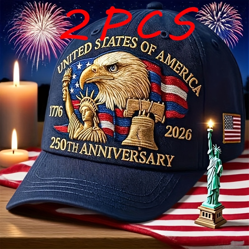 2 mens baseball cap 250 year     commemorative hat designed with bald   and 50 star stripes lightweight and comfortable   suitable for   men and women collectible for april   celebration in 2026