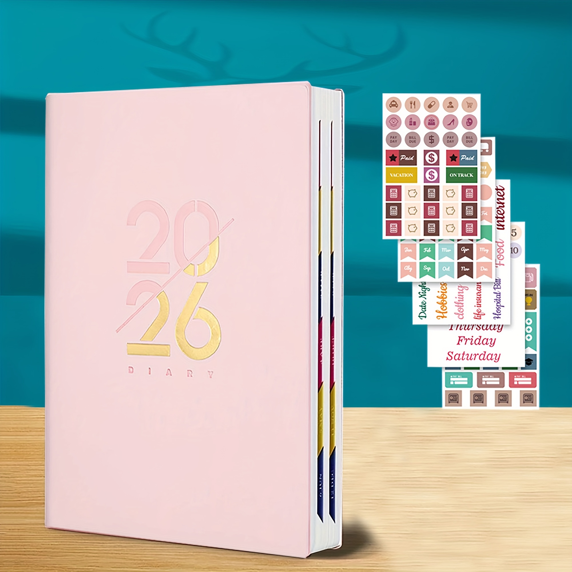 2026 english schedule book artificial leather hardcover - Temu