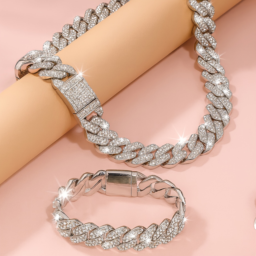 ●VVV● SET FUNKY MIX BOLD CHAIN SURGICAL NECKLACE BRACELET SET] Funky Mix Bold Chain Surgical Necklace + Bracelet - VVV