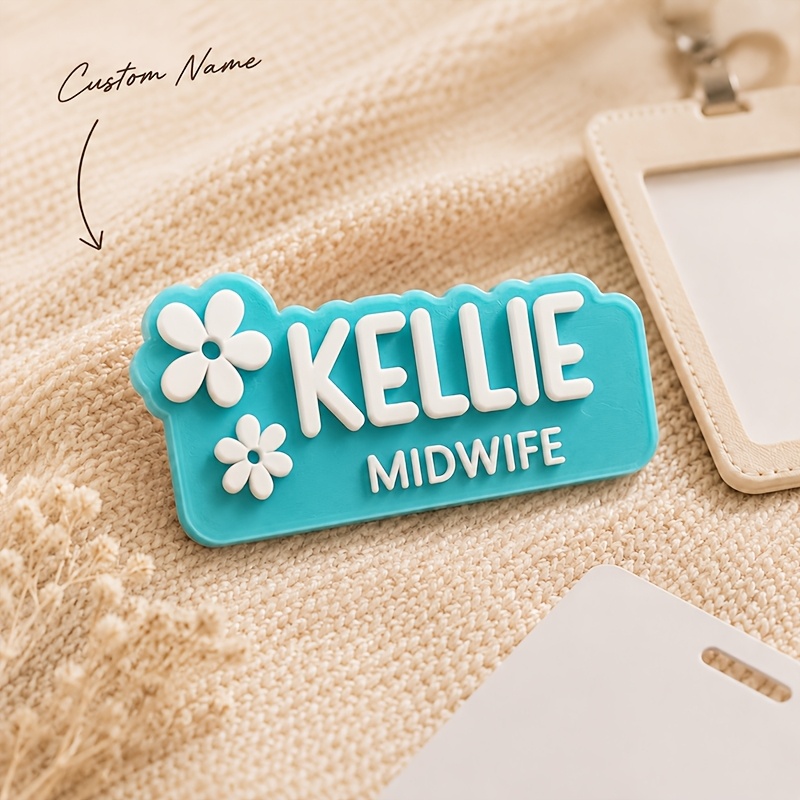 TEMU [custom] 1pc Custom Name Badge, Personalized Text And Design Name Badges, Clothing And Backpack Pins, Name Badges For Nurses, Doctors, Teachers,