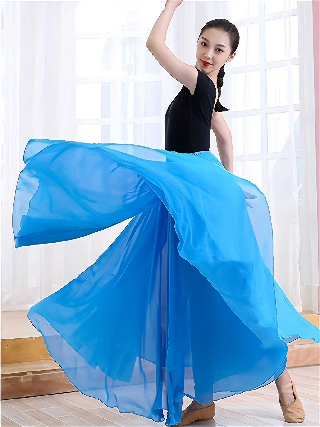 ladys half body skirt waist length chiffon long - Temu Italy
