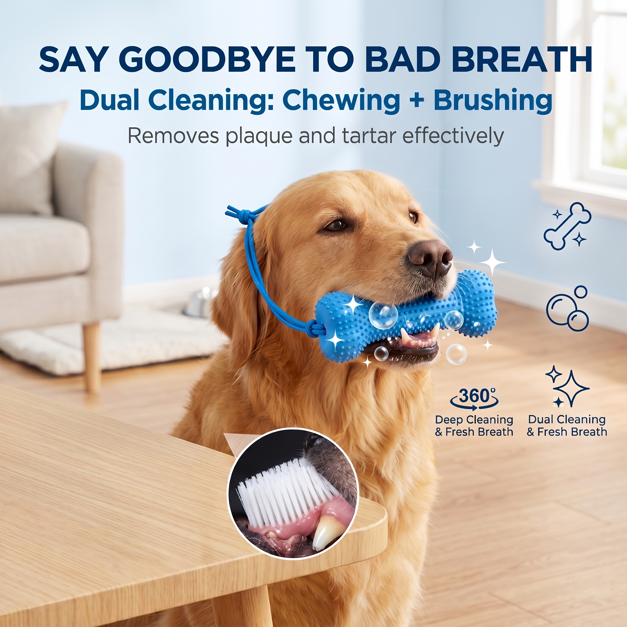pet   and chew stick chew resistant dog teeth brush for cleaning   tied to dogs mouth to help   prevent scratching dog   stick dental cleaning and brushing in one suitable for small to large dogs Product details 8