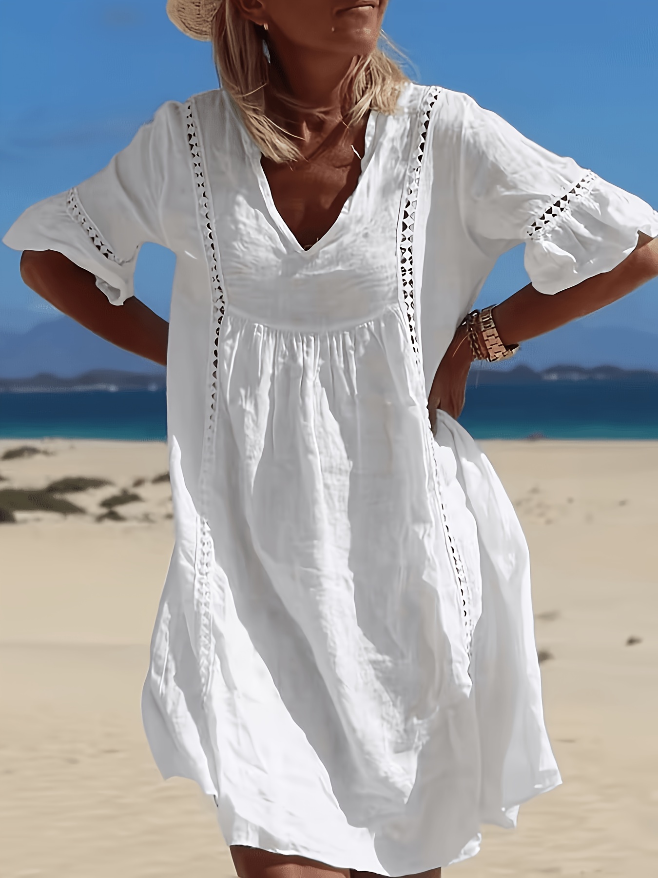 white cotton dresses australia Poplin Cotton Garden Dress