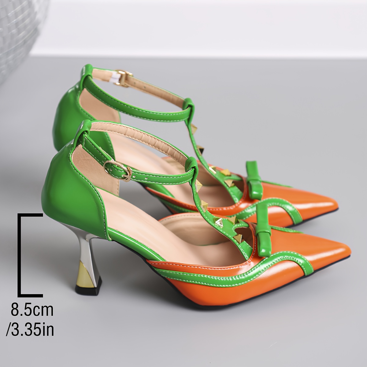 New 2025 Women'S High Heels, Light Luxury, High-End, Fashionable with Studs, Pointed Toe, Comfortable and Breathable, Vibrant Colors, Versatile, Elegant, Stylish French Design, Non-Slip Sole, Durable, Beautiful, Chic, Comfortable Heels, All-Season Wear, Synthetic Cover, Bow Detail, TPR Sole, Synthetic Cover Insole, Synthetic Cover Upper, Synthetic Cover Inner, No Printing, Women'S Fashion Shoes, Party Shoes, Evening Wear, Chic Design, Durable Construction, Comfortable Insole
