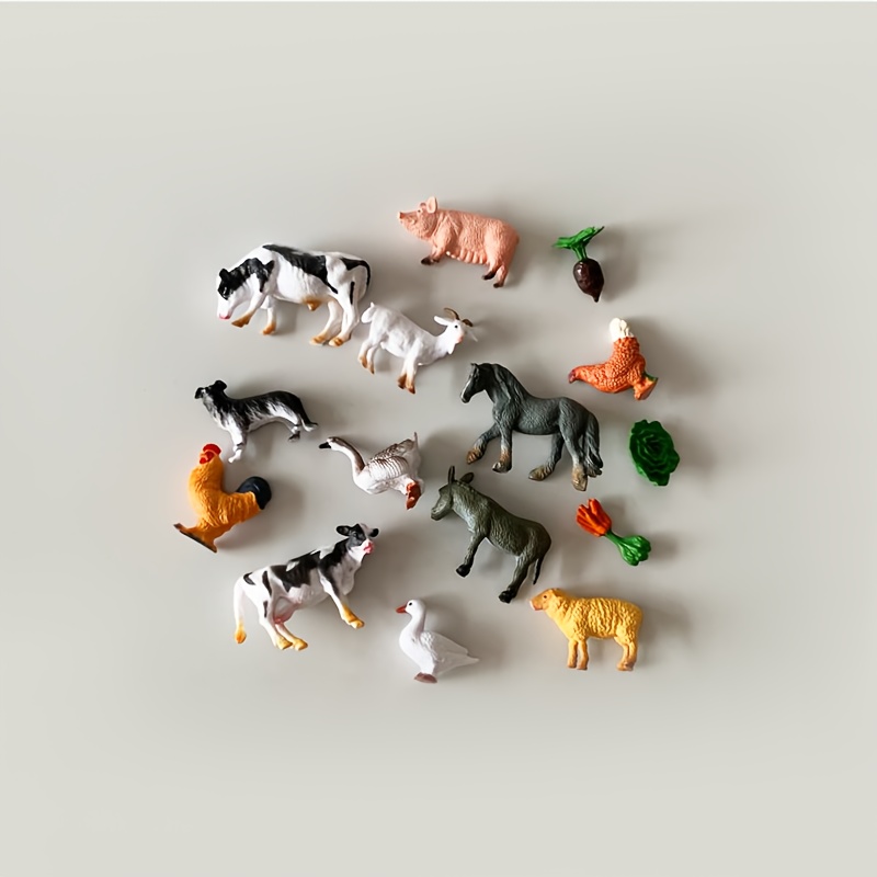 Image of 15pcs/set Mini Farm Poultry And Small Animal Model Ornaments, Hand-made Farm Tool Model Additions, For