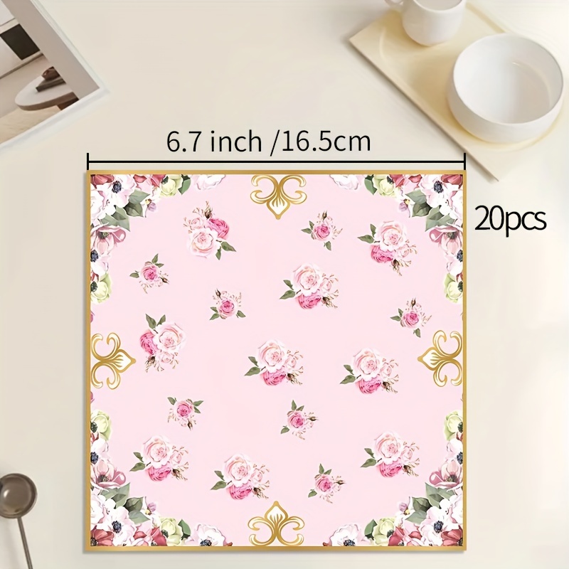 Image of 20pcs Of Tea Series Party Paper Napkins For Birthday Celebration Decorations For Halloween、christmas