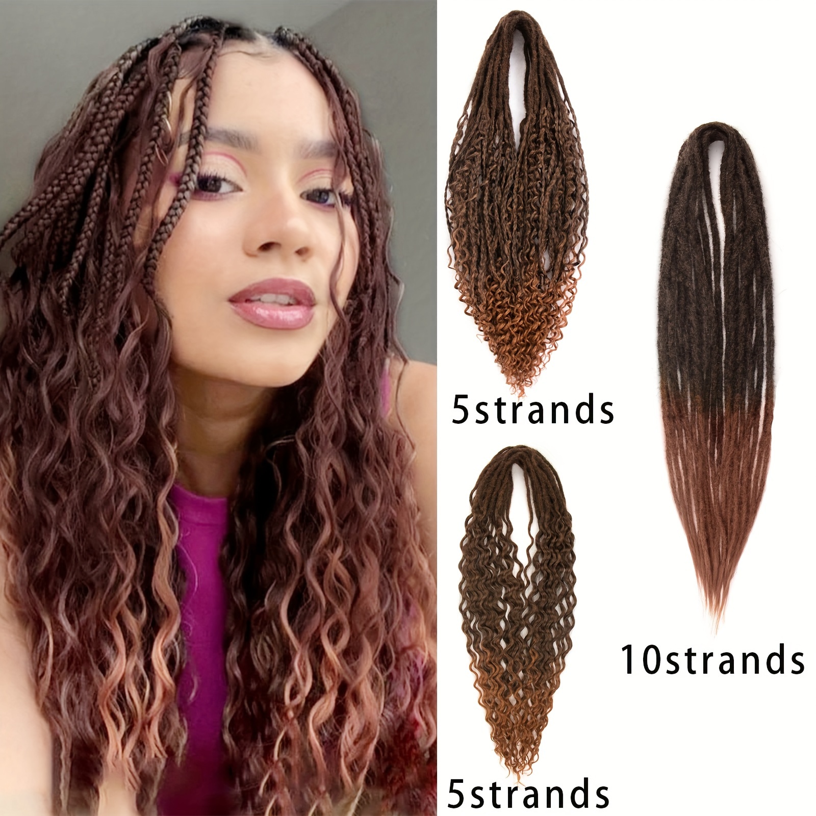 24 inch double ended dreadlock extensions sets 20 strands 3  display picture 2