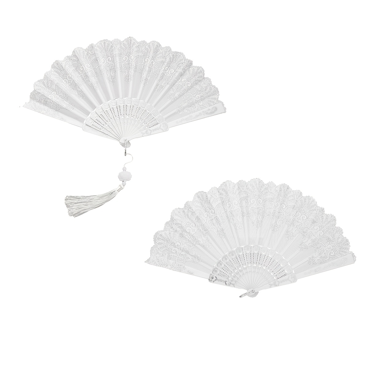TEMU This Set Of 2 Handheld Folding Fans Features An Elegant European Classical Design, Making Them Perfect For Decorating Ladies' Masquerade Parties