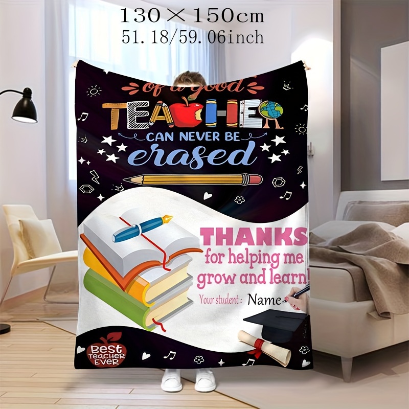 

Teacher Appreciation Blanket - Personalized , , All-, -allergy, For , Sofa, , & Camping