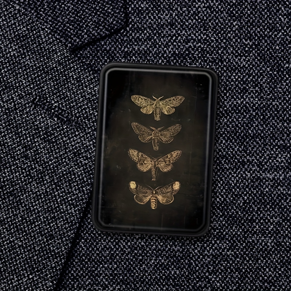 TEMU A Single Piece Of Dark, Retro Moth-themed Jewelry, This Unique Geometric Square Metal Brooch A Thoughtful Gift For , Perfect For Enhancing