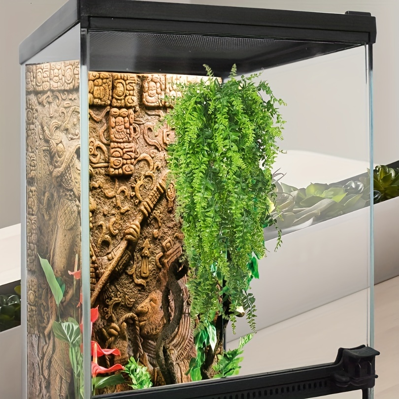 Image of 33 Inch Resin Reptile Feeding Box Hanging Fake Vines Reptile Plants For Tank Habitat/bearded Dragons/lizards/geckos/ Pets/home Decor, Tank Habitat Decorations Terrarium Plant
