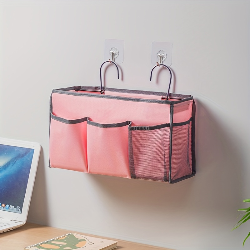 Fabric Storage Hanging Pouch For Miscellaneous Items, College Dorm Bedside Organizer, Home Bedroom Headboard Storage, Wall-mounted Hanging Basket