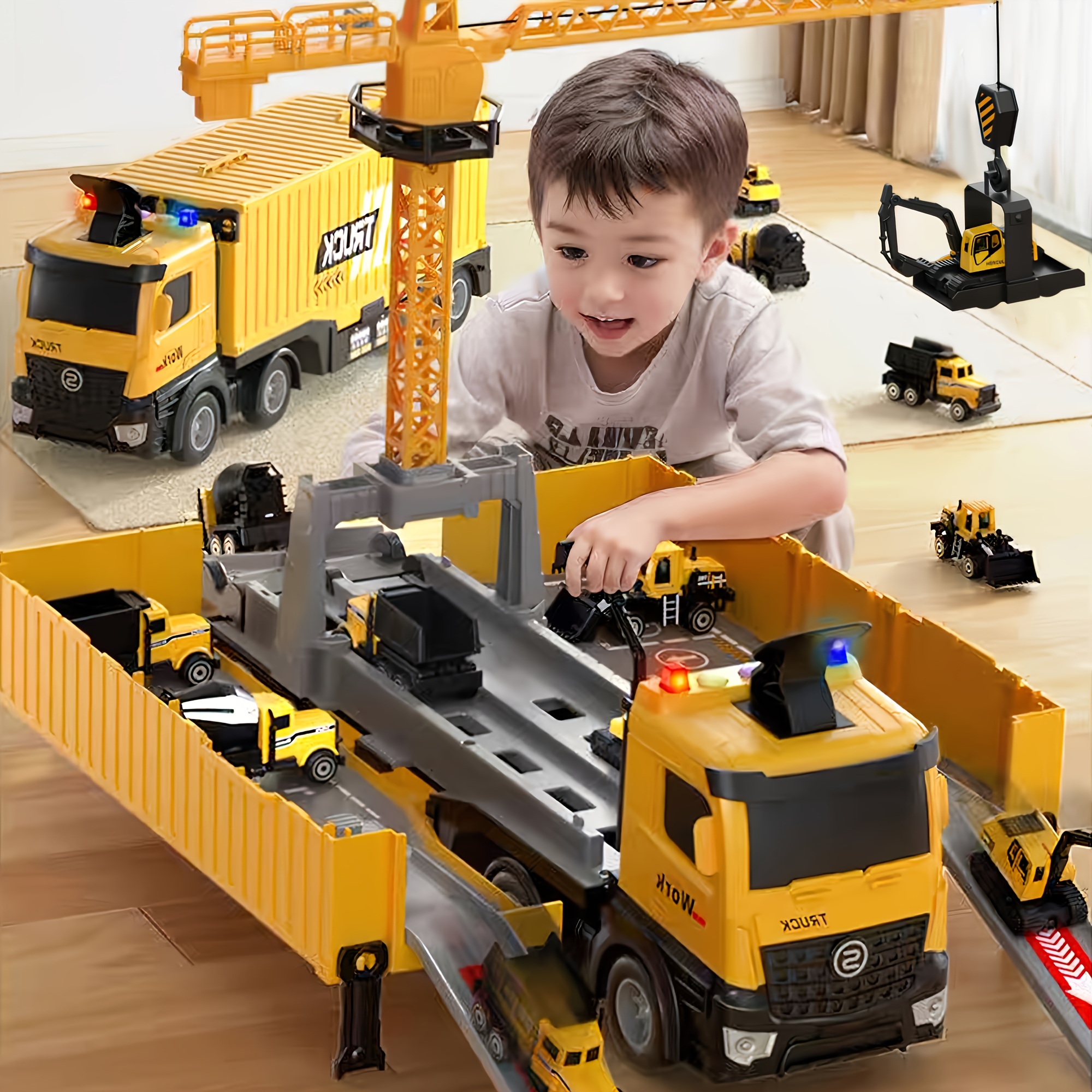 

Realistic Construction Vehicle Toy Set For - Includes , Excavator, & More - Battery-powered With Realistic Sounds - Perfect Gift For Boys 3+