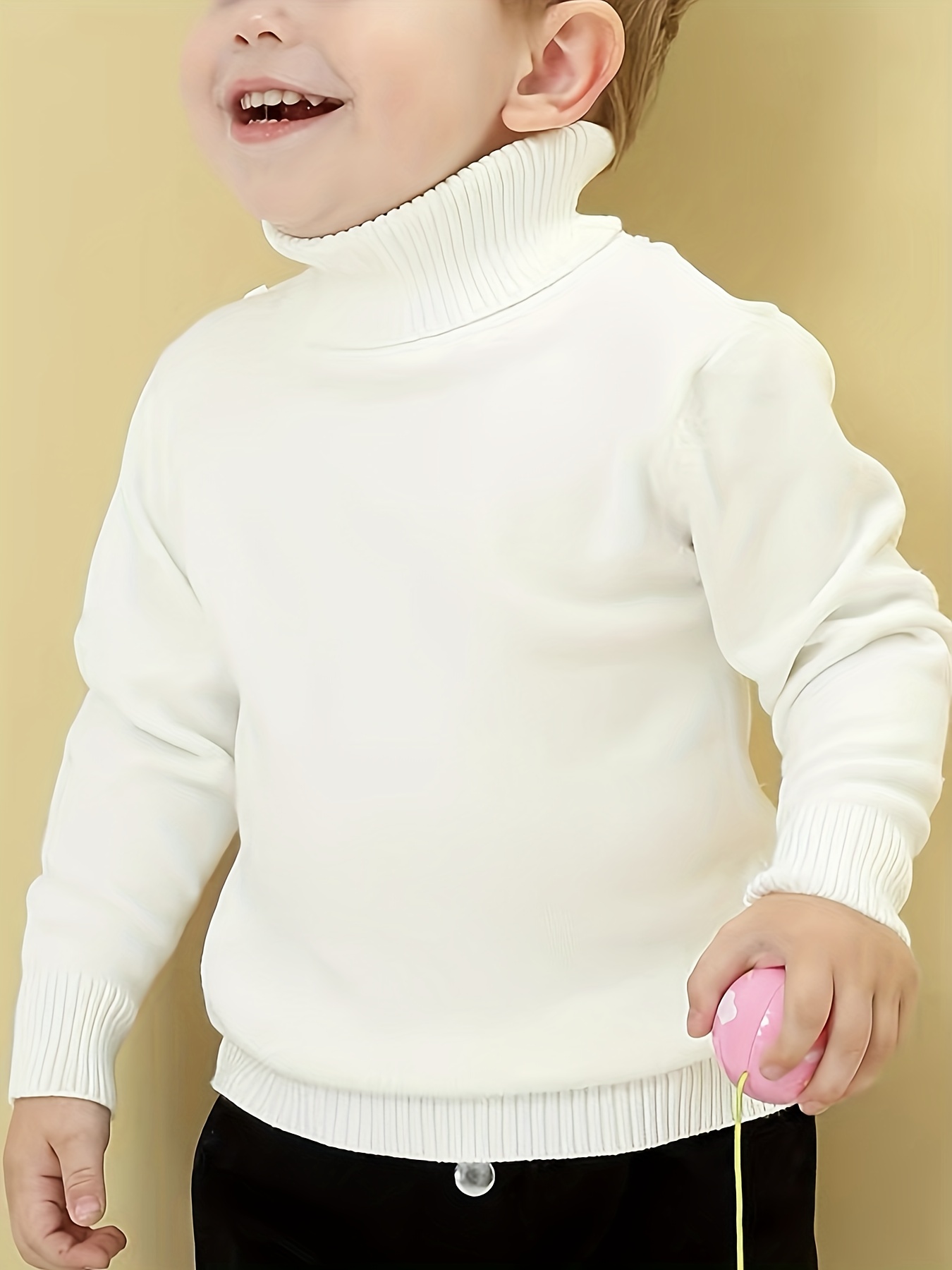 kids casual turtleneck sweater cable knit long sleeve top Temu