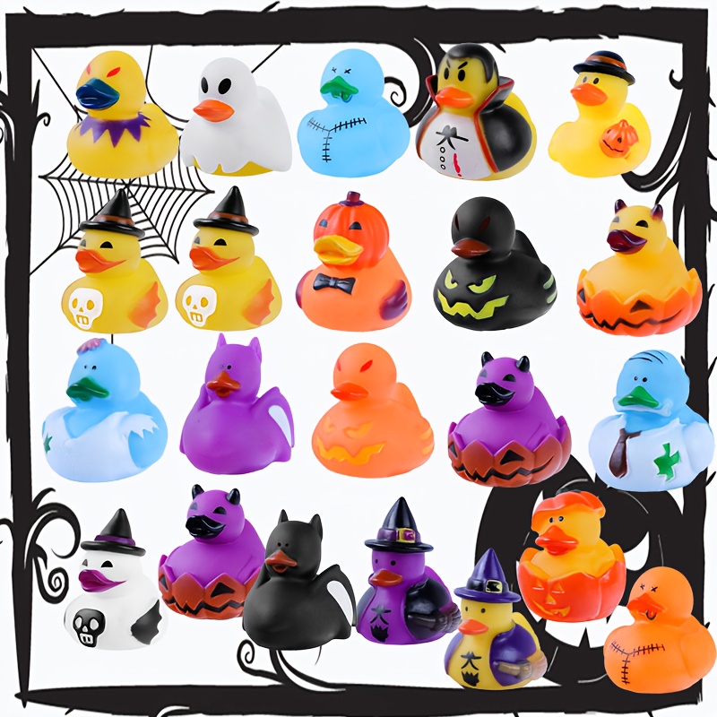 Halloween Rubber Ducks Bulk - 20-pack, 20pcs Themes, Halloween Party Favors For Kids, Fillers, Trick Or Treat Toys…: retailer-supplied image