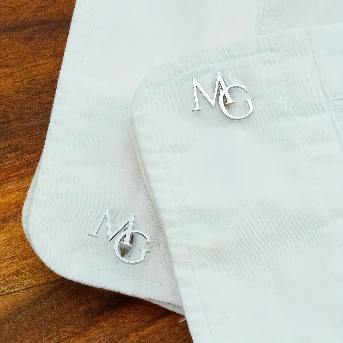 TEMU Personalized Stainless Steel Cufflinks For Men - Custom Name Initial Cufflinks, For Men's Weddings