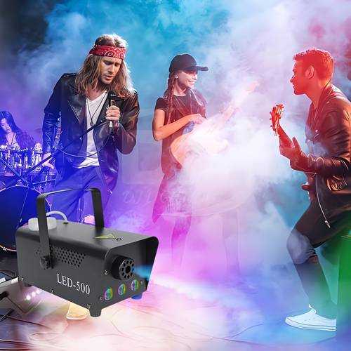 1pc Professional 500W LED Fog Machine with Remote Control, Full Color Stage Smoke Machine, Portable Lighting Equipment for DJ, Disco, Party, Wedding, Karaoke, Dance, Christmas, Halloween, Black Friday