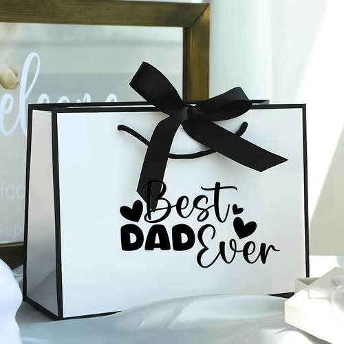 1pc fathers day gift bag paper gift bags with handles for birthday christmas wedding anniversary party large foldable easy to carry thank you holiday graduation