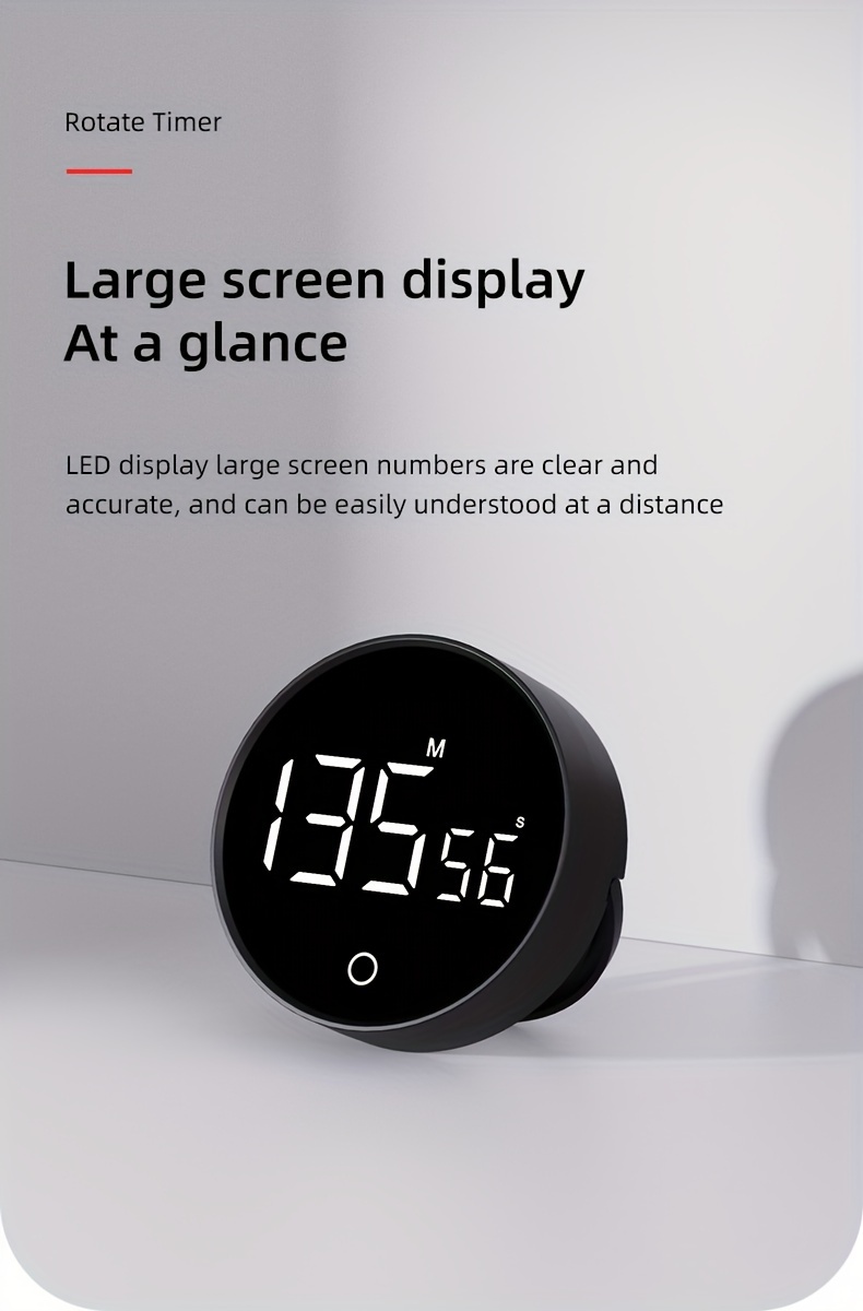 silent led kitchen timer rotating battery powered aaa     routines details 5