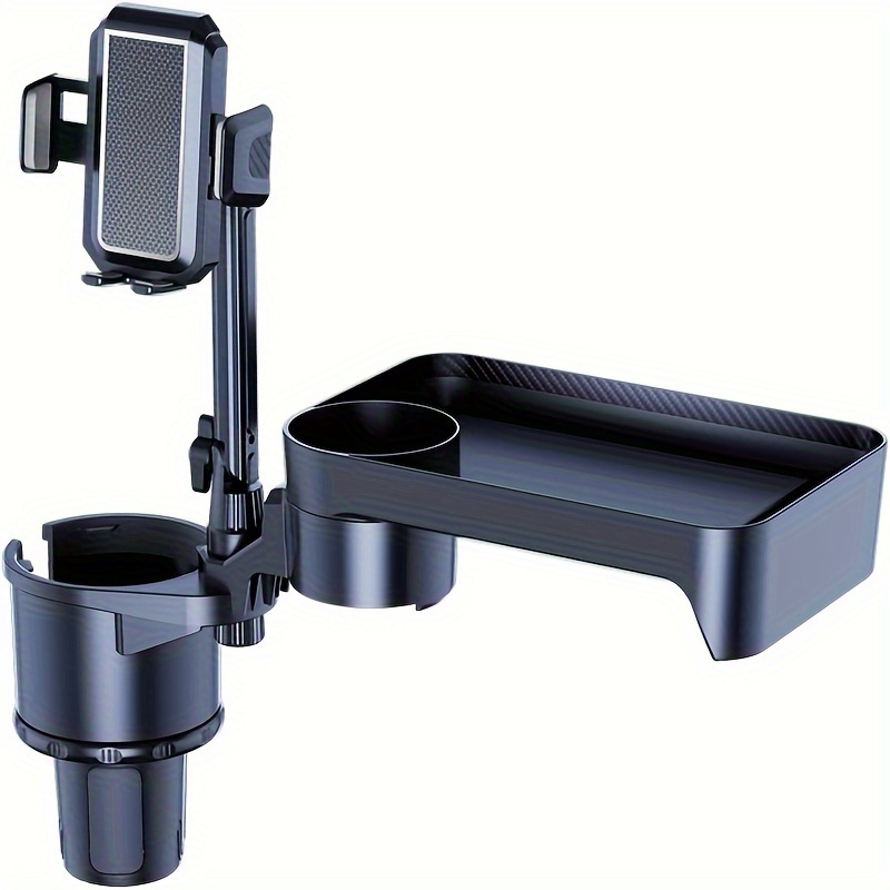 

Upgrade 4 In 1 Adjustable Detachable Car Tray With Solid Base & Phone Slot, Cup Holder Phone Holder For Car, Car Cup Holder Expander With 360°rotation Tray For Essential