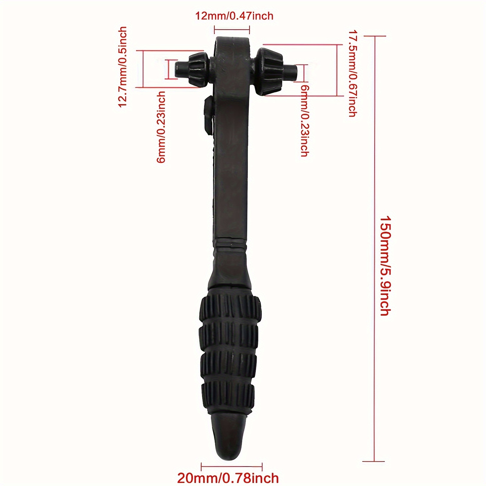 2 in 1 drill chuck wrench dual   ratchet   for easy tightening loosening   fits most electric drills sizes 12 7mm 17 5mm details 3