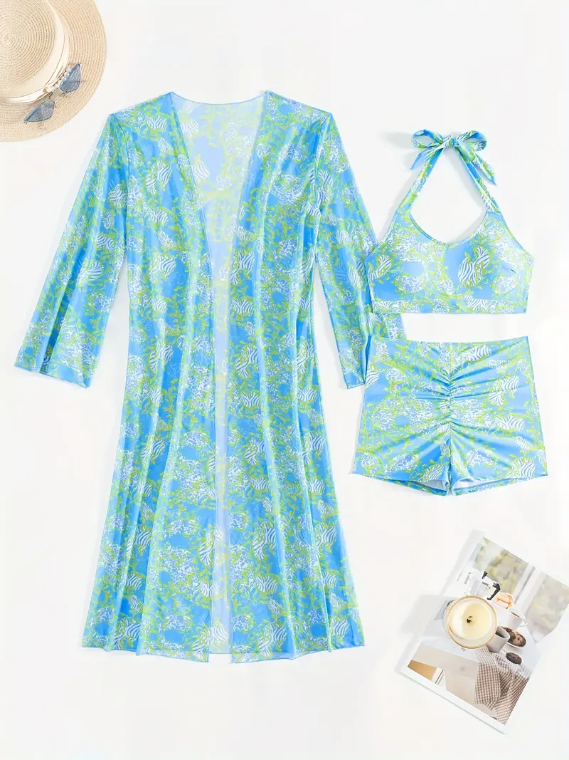 2025 new stylish bikini three piece set with cover up details 66