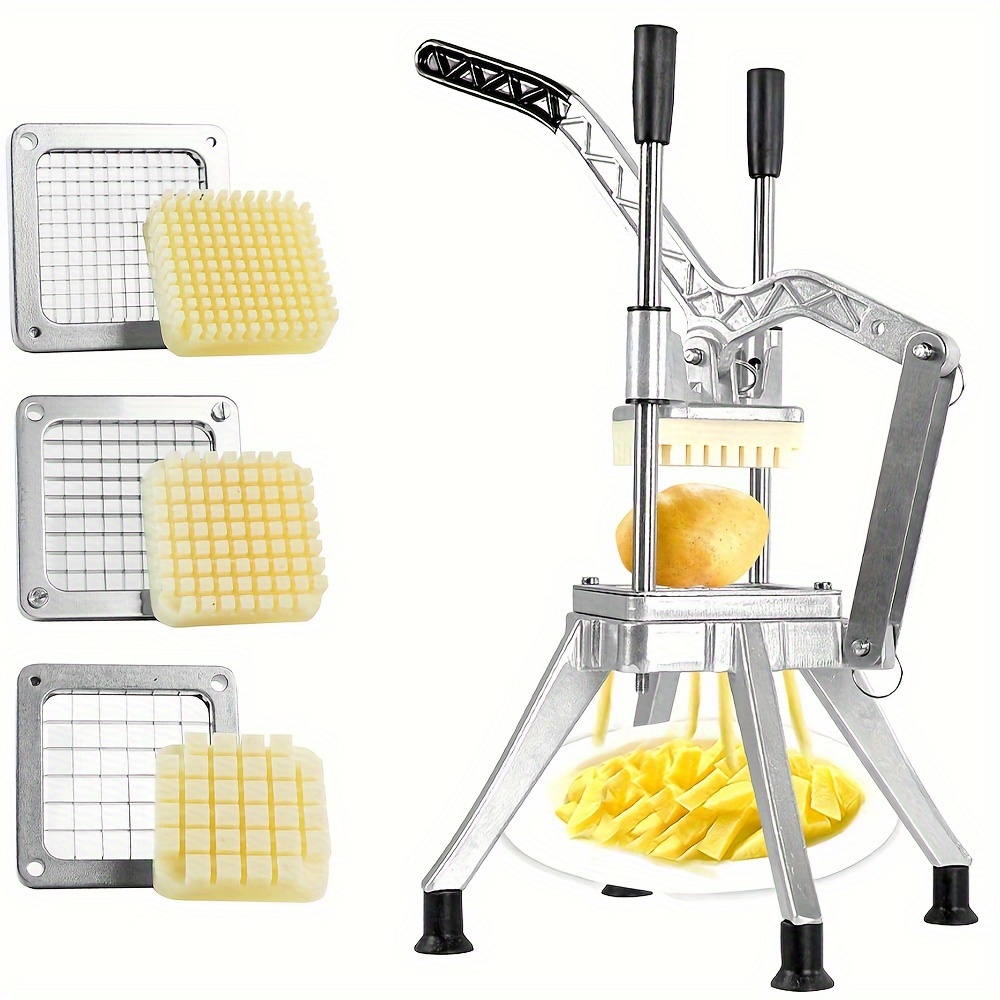 

Commercial Vegetable Chopper With 3 Replacement Blades, Stainless Steel Cutter, And Fruit For Restaurants And Home Kitchens