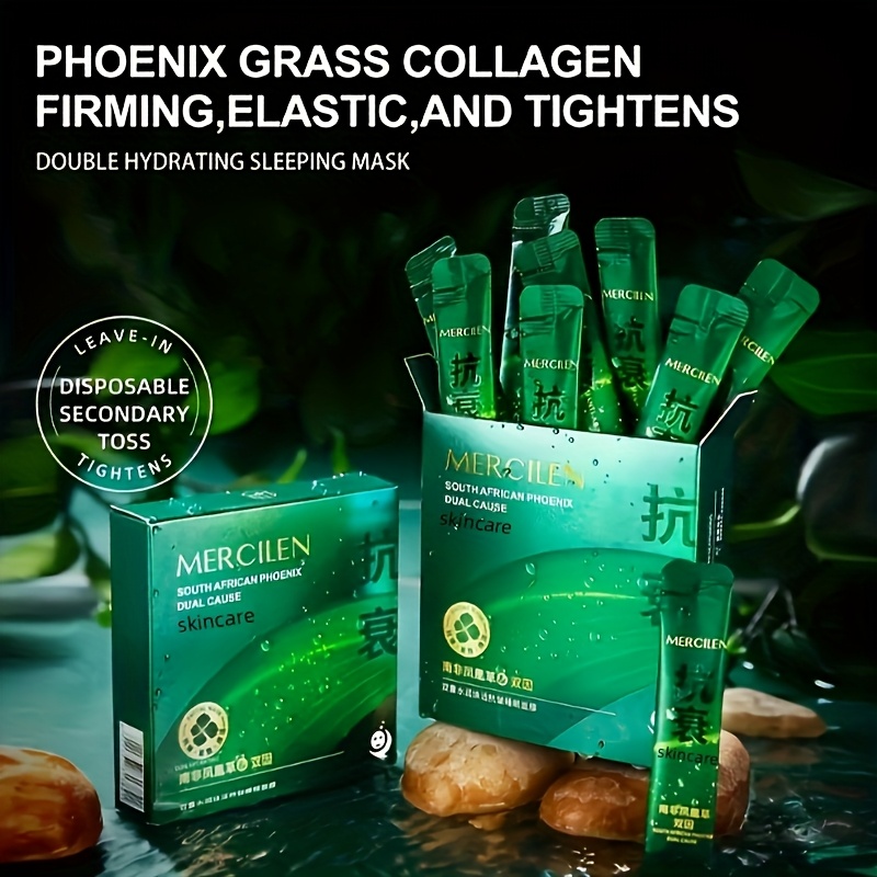 20pcs Collagen Double Sleep Mask, Pcscontaining Citric Acid, Centella Asiatica, Hyaluronic Acid And Sea Fennel, Moisturizing And Firming, Christmas Thanksgiving Gifts