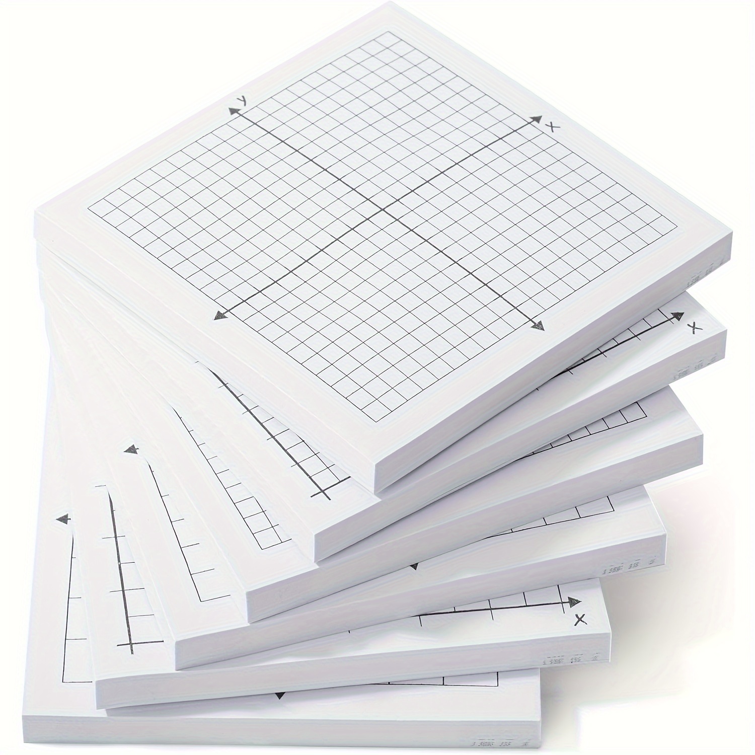 

6-pack Graphing Paper Notes, 3x3 Inch Grid Self-adhesive Memo Pads For Office And School Math Supplies, Square Shape