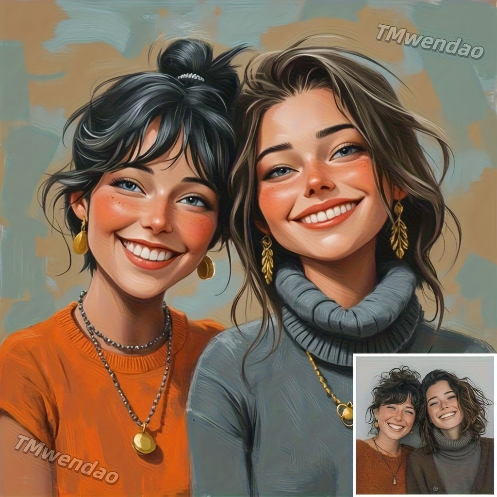TEMU 2d Flat, 2d Plane, 2d Plane, A 2d Plane -one Custom Photo Frame Painting, Displaying A Humorous Cartoon-style Canvas Poster With Your Image. It