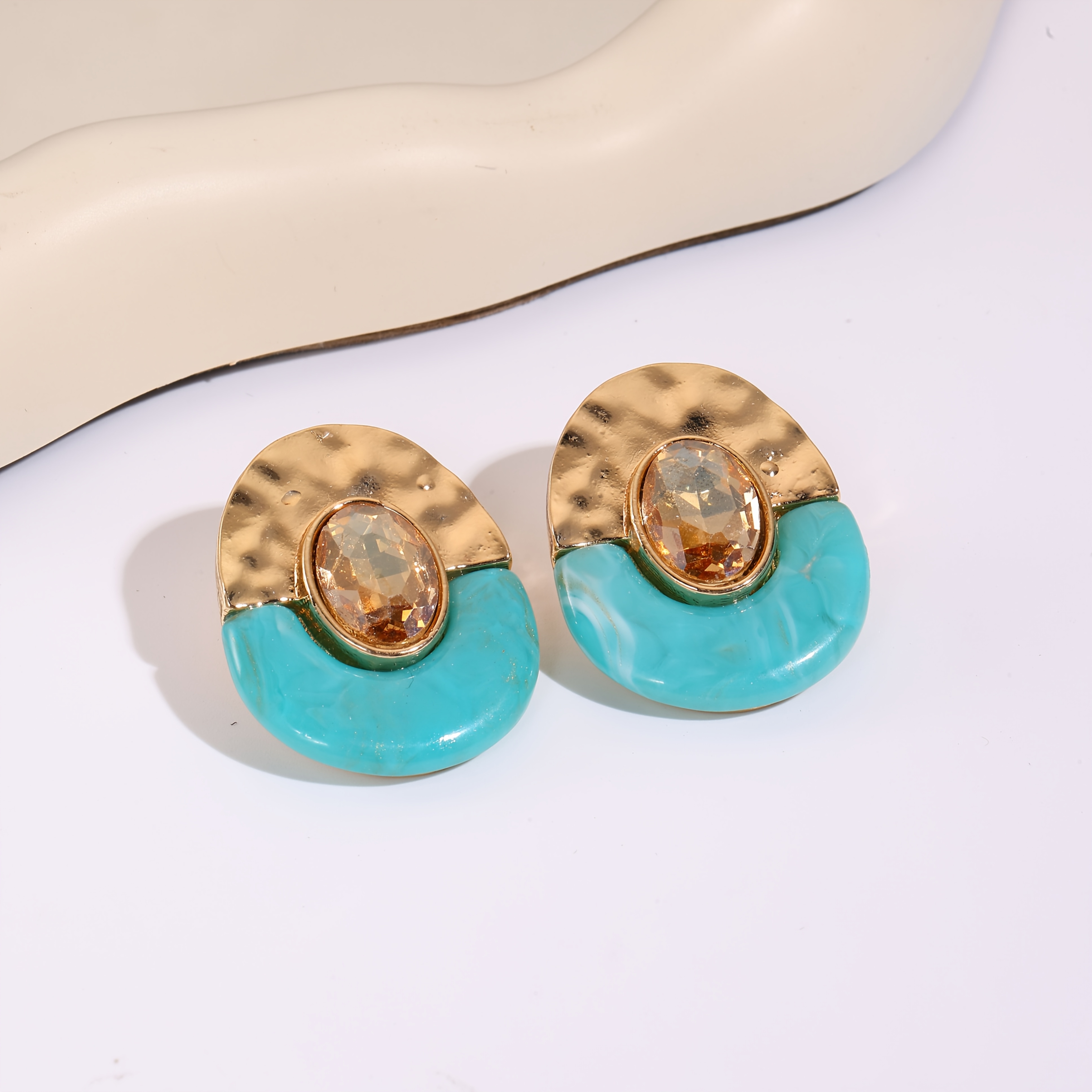 Women's Light Luxury Texture Patchwork Earrings, Daily Wear
