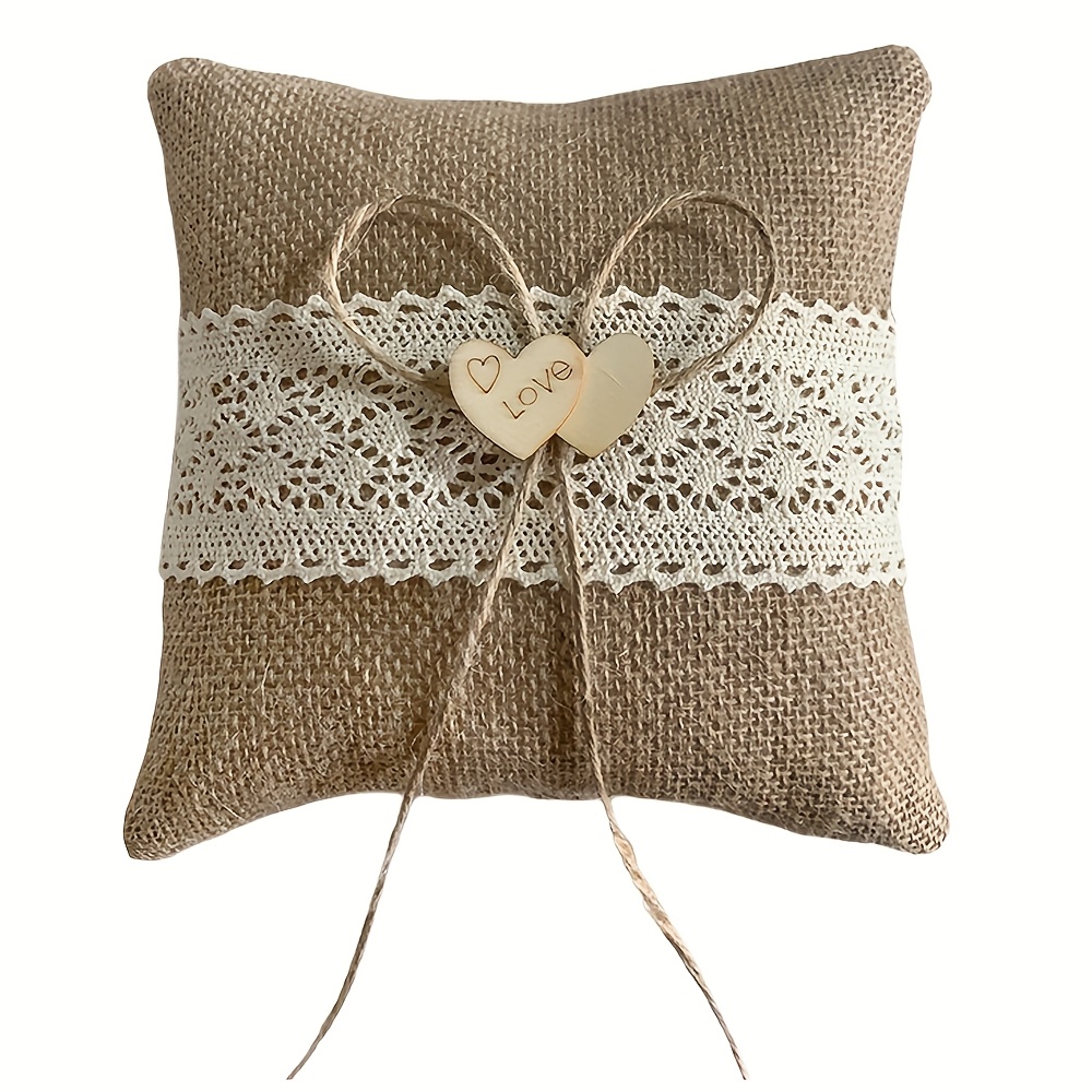 1pc Pillow Romantic Wedding Decor, Unique Ring Holder For Celebrations, Ceremony And Party Decor