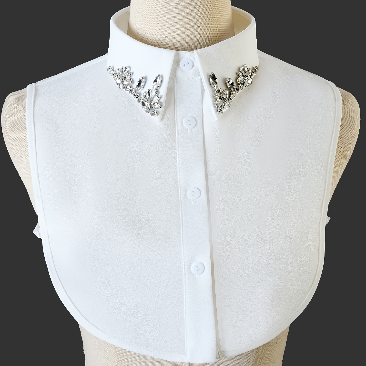 TEMU Exquisite And Luxurious Hand-beaded Detachable Collar For Women, A Versatile Accessory For Professional And Casual Shirts, A Shiny Trendy And
