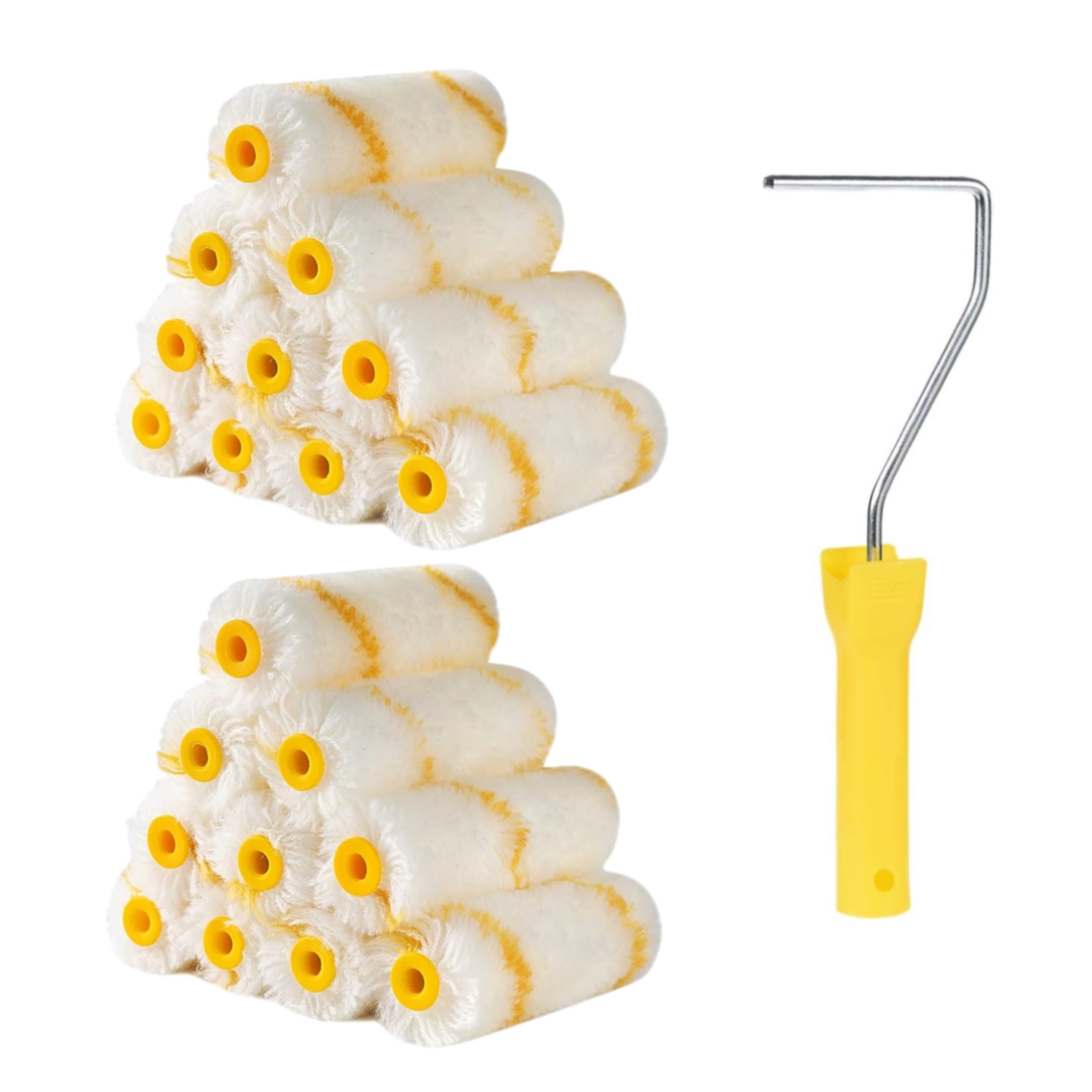 

21pcs Paint Roller Covers & Frame Set, 4 Inch, Covers For Paint Rollers, For Paint Roller Brush, Roller , House Painting Supplies, Nap For Roller Frame & Handle & Stand, Covers For Paint Roller Kit