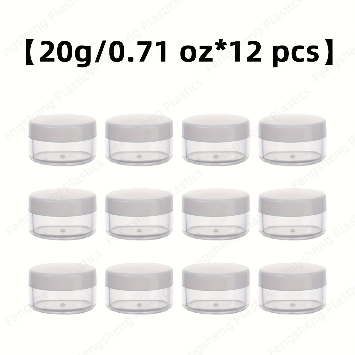 TEMU 4/12 Pack Set Round Plastic Leak-proof Container Jars With Lids, White Lids, Suitable For Lotions, Creams, Ointments, Moisturizers, Cosmetics,