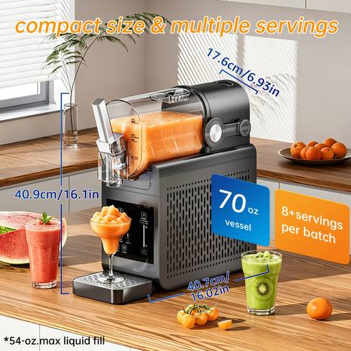 88oz slushy machine professional 6 in 1 drink maker needed quick freezing technology adjustable thickness smart touch panel with easy to clean removable parts