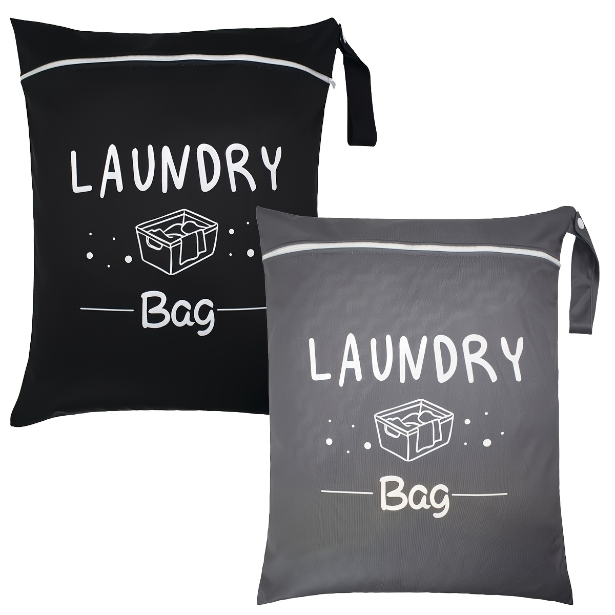 TEMU 2pcs Large Travel Laundry Bag Wet Dry Bag Washable Dirty Clothes Drawstring Bag Bathing Suit Workout Bag For Gym Clothes Laundry Wet Clothes