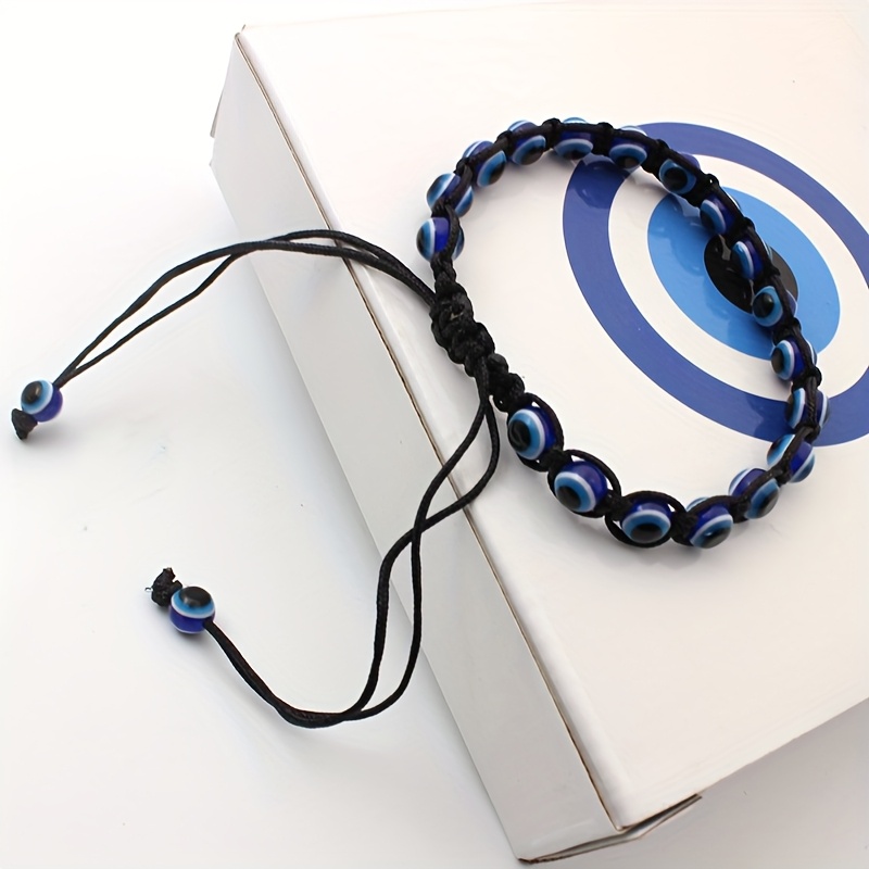 Evil Eye Bead Bracelet Glass Bead Men'S Women'S Adjustable Braided