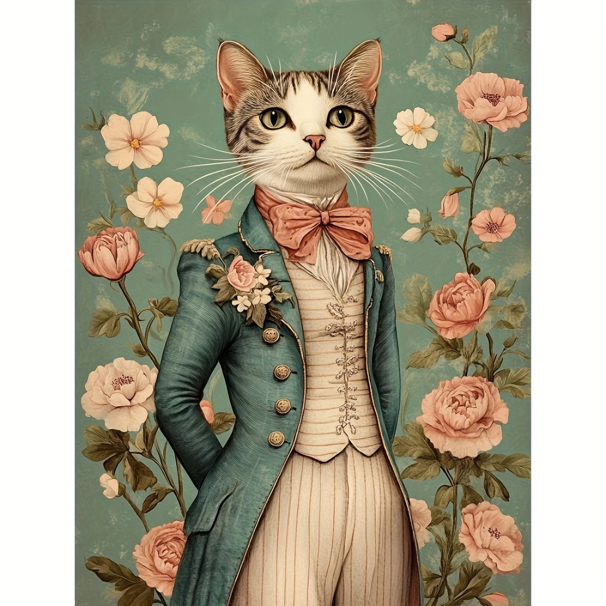TEMU Jozysh 1pc Frameless 30 * 40cm/11.8 * 15.7in, Cat, 11ct/14ct Printed Cross Stitch Diy Kit, Suitable For Relaxing Diy Cross Stitch Embroidery Set
