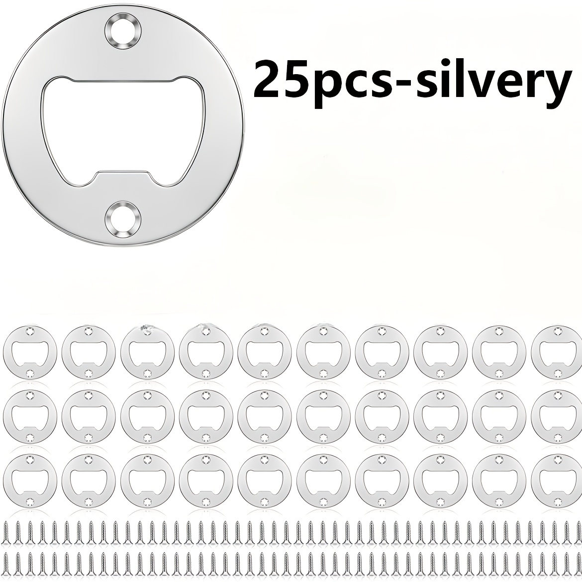 Image of 25pcs Stainless Steel Diy Bottle Opener Inserts - Compatible With Resin Molds For Homebrewing Beer/beverage Bottles - Hardware Parts For Crafting, Bottle Opener Refills