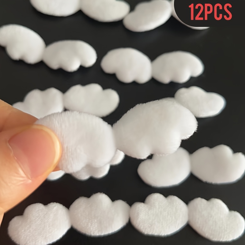 TEMU 12pcs Mini White Wing Additions, Plush Decoration Supplies, Handmade Patch Supplies, Cosplay Decoration Supplies, Halloween/christmas Decoration
