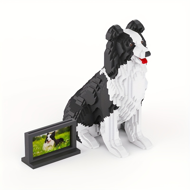 adults 3075 bricks 3d pet border collie building block set - Temu