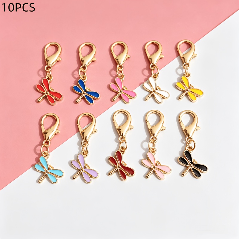 TEMU 10pcs Dragonfly Colorful Cartoon Alloy Enamel Keychain, Fantasy Accessory, Durable Keychain, Lightweight Charm, Keychain, Fashion Enthusiast,